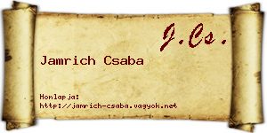 Jamrich Csaba névjegykártya